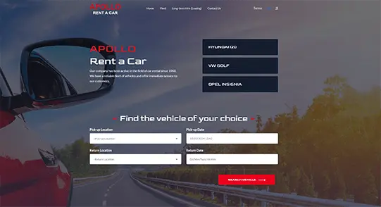 apollo rent a car website